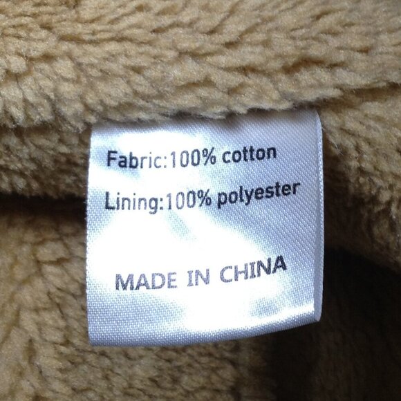 Unisex Black/Sherpa denim jacket."L"  Bucket, Trucker jacket, turned down collar - Picture 6 of 7